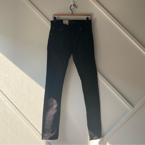 Nudie Tight Terry Slim Jeans  in Deep Black - 26 - Picture 3 of 13